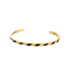 Rectangle Zircon Opening Bracelet Simple Stainless Steel