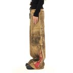 Waste Soil Wind Tie-dyed Old Dirty Cargo Jeans Men Lootquake LLC