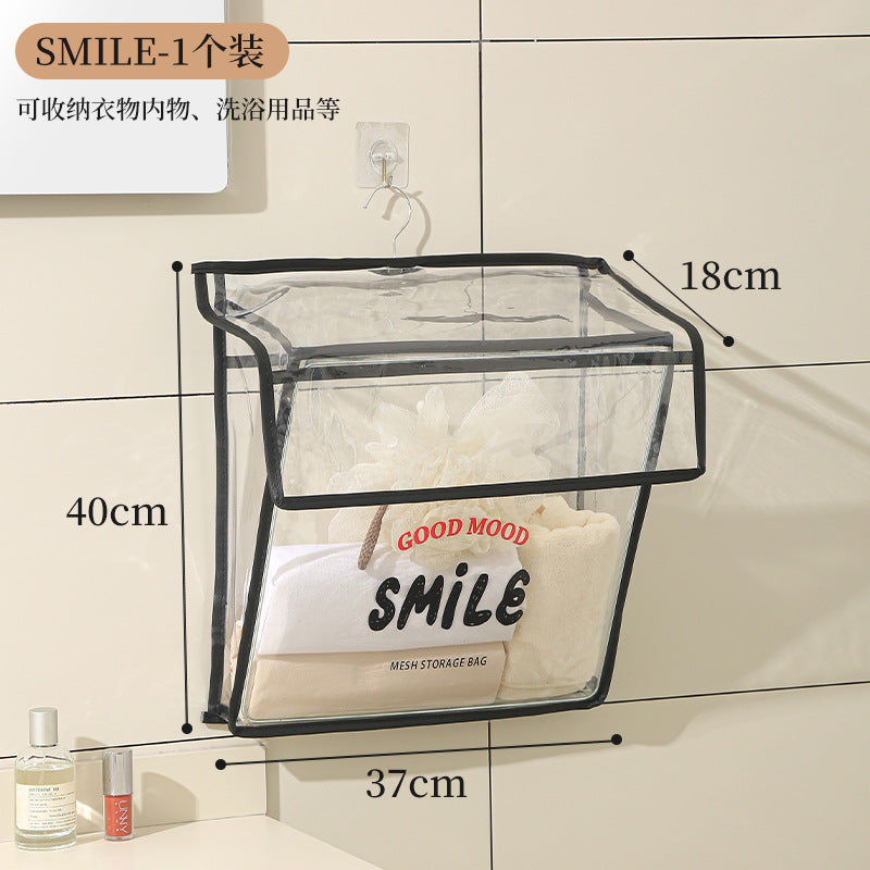 Bathroom transparent storage bag, put clothes toilet storage bag, transparent PVC large-capacity wall-mounted waterproof bathroom hanging bag - SJB-DIAMOND ELITES