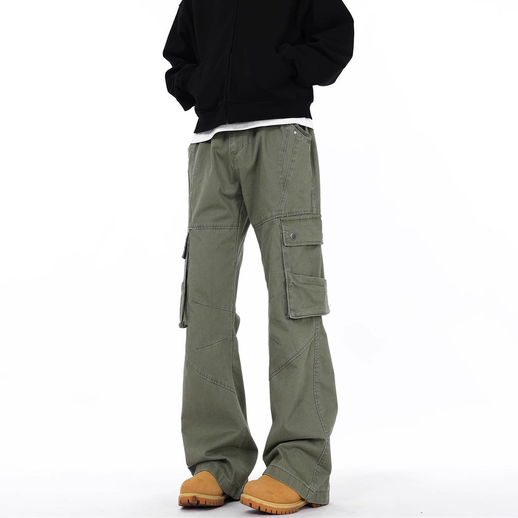 Retro Street Large Workwear With Pocket Casual Pants Lootquake LLC