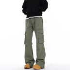 Retro Street Large Workwear With Pocket Casual Pants Lootquake LLC