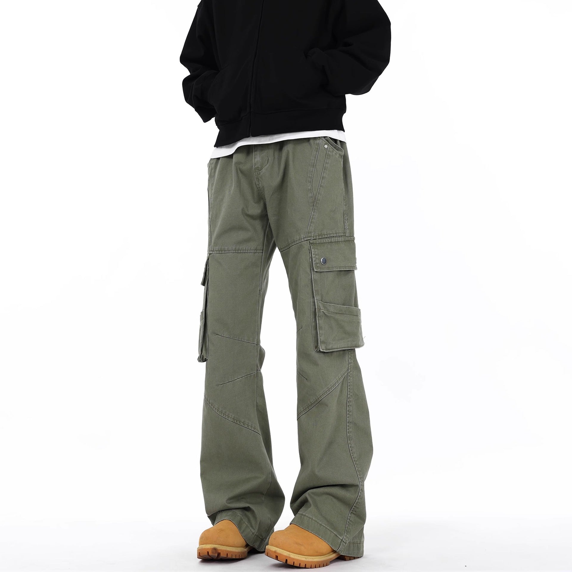 Retro Street Large Workwear With Pocket Casual Pants Lootquake LLC