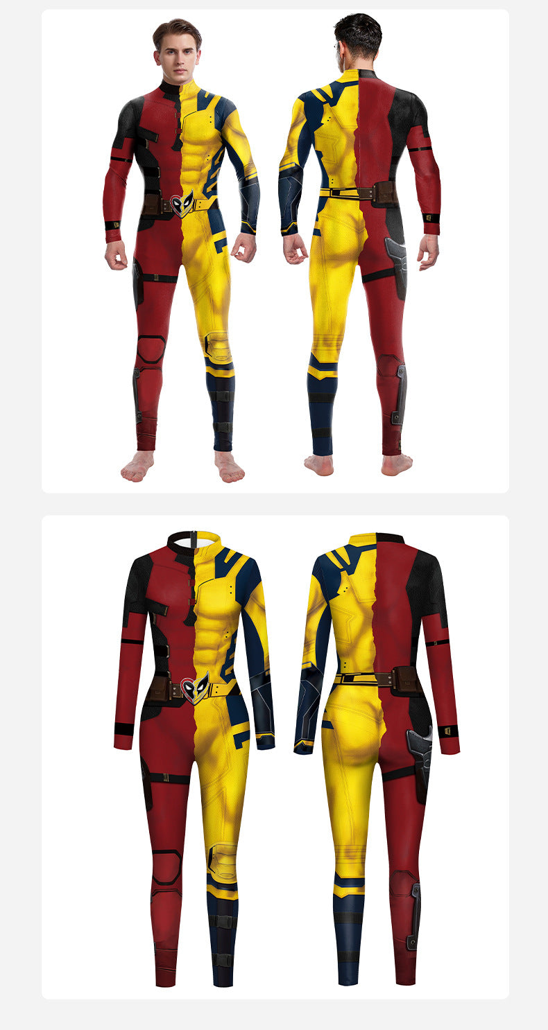 onepiece Halloween movie cos suit Deadpool 3 Wolverine costume playing suit printed jumpsuit - SJB-DIAMOND ELITES