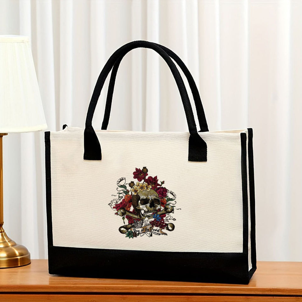 Canvas tote bag, large capacity printed tote bag women's, fashionable waterproof portable shopping bag - SJB-DIAMOND ELITES