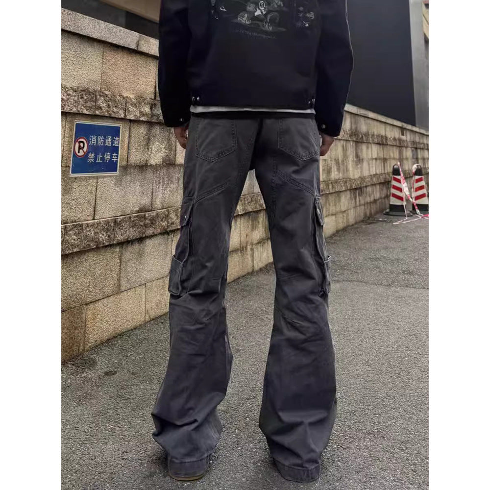 Retro Street Large Workwear With Pocket Casual Pants Lootquake LLC