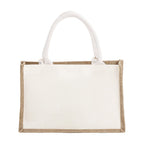 Cotton and linen canvas tote bag, printed letter tote bag, portable light handbag, gift shopping bag - SJB-DIAMOND ELITES