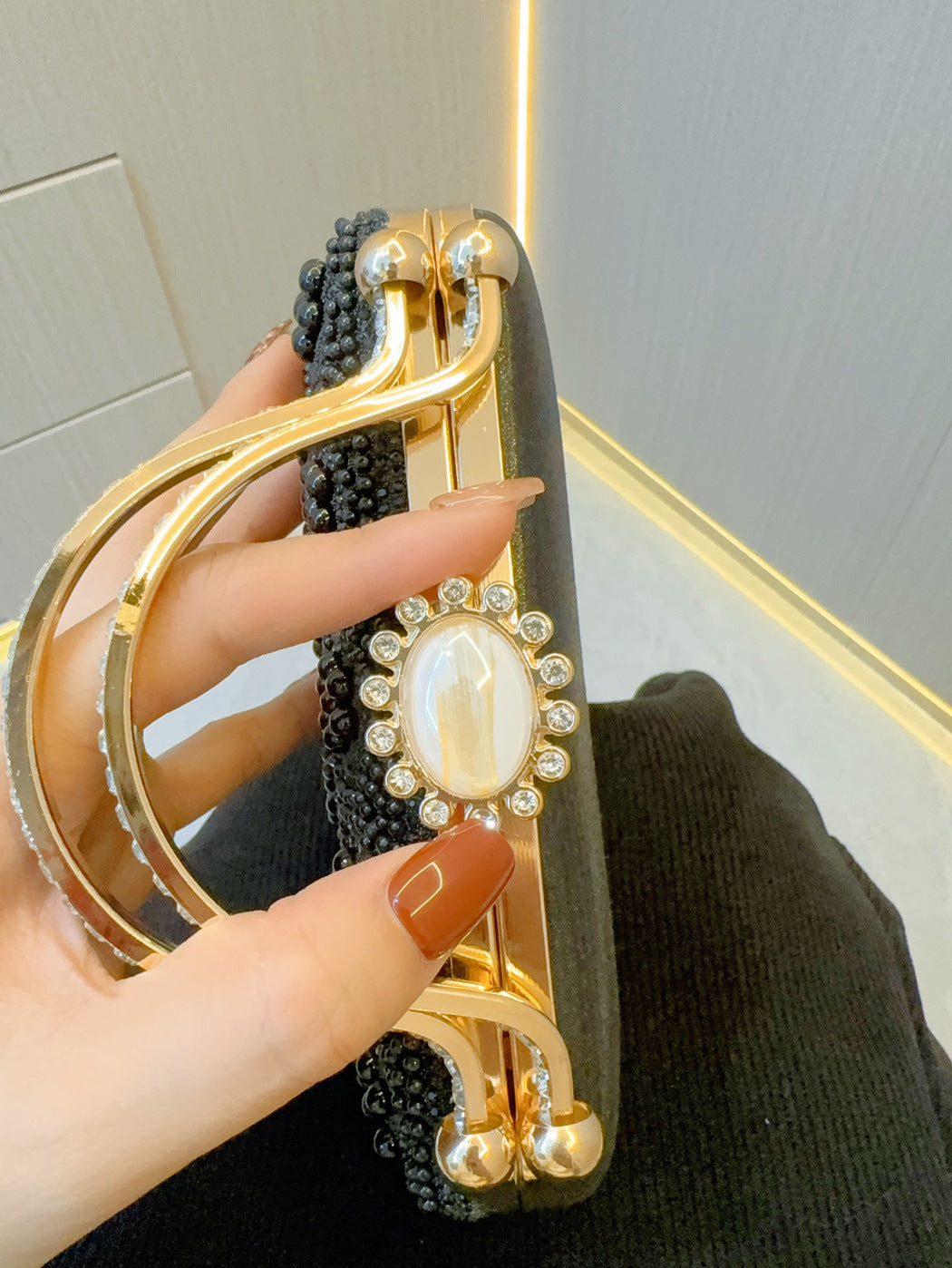 Vintage Pearl Tote Clutch Wedding evening clutch Dinner bag M4676-089113 - SJB-DIAMOND ELITES