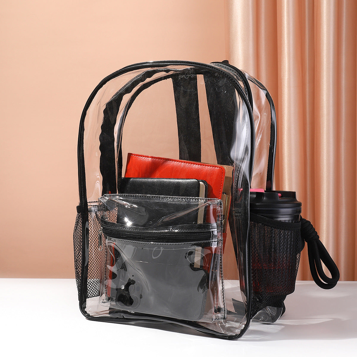 Transparent backpack, waterproof large capacity PVC storage bag, travel outdoor sports backpack purse - SJB-DIAMOND ELITES