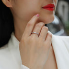 S925 Silver Moissanite Closed Ring Pi-Mart