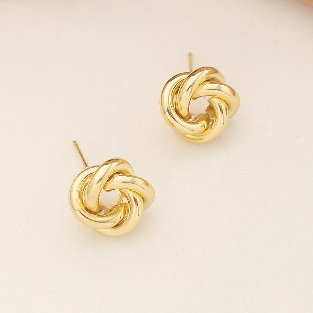 Hollow Tube Twisted Surround Hollow Ear Stud Pi-Mart