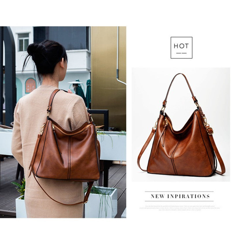 Large vegan leather hobo handbag for women with detachable long strap SHOMICOBOUTIQUE