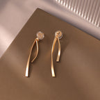 Gold Earrings for Women Hypoallergenic Leverback Drop Dangle Earrings Trendy 14K Gold Plated Twisted Spiral Teardrop Rhombus Heart Dangle Earring for Women Dainty Fashion Jewelry Gifts