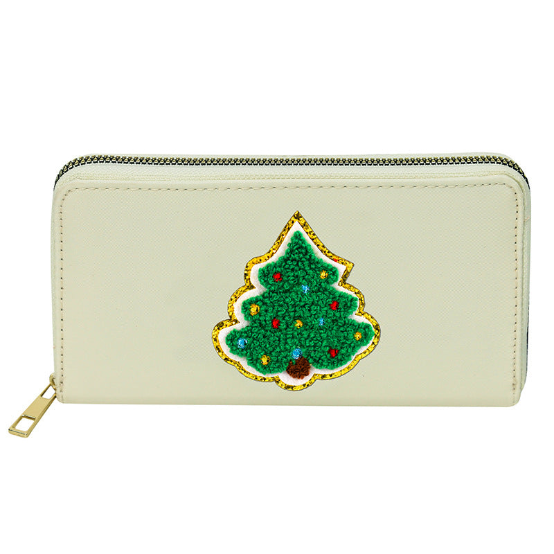 Women's alphabet embroidered wallet, long coin purse, nylon zipper ticket holder, multi-function card bag - SJB-DIAMOND ELITES
