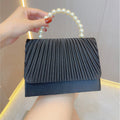 Women's Handheld Bag, Unique French Pleated Evening Dress Bag, Crossbody Handheld Banquet Bag - SJB-DIAMOND ELITES