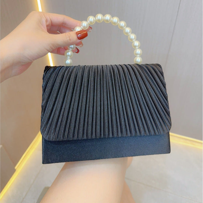 Women's Handheld Bag, Unique French Pleated Evening Dress Bag, Crossbody Handheld Banquet Bag - SJB-DIAMOND ELITES