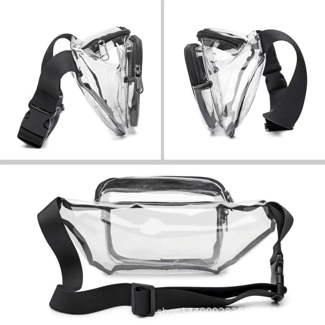 PVC transparent bag waterproof fanny pack Storage Bag for Portable Travel & Sports | Durable Fanny Pack with Clear Design for Secure and Easy Access - SJB-DIAMOND ELITES