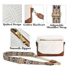 Quilted embroidered grid color matching small women crossbody bag, simple small square bag, shoulder messenger bag - SJB-DIAMOND ELITES