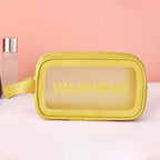 Frosted pu three-piece toilet bag, large-capacity pvc toiletries, translucent cosmetics, portable makeup bags,Makeup bags for women,Large makeup bag,Travel makeup bag, - SJB-DIAMOND ELITES