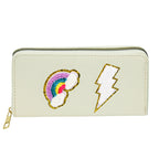 Women's alphabet embroidered wallet, long coin purse, nylon zipper ticket holder, multi-function card bag - SJB-DIAMOND ELITES