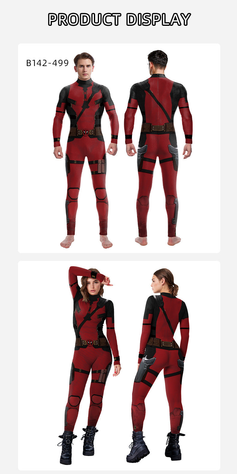 onepiece Halloween movie cos suit Deadpool 3 Wolverine costume playing suit printed jumpsuit - SJB-DIAMOND ELITES