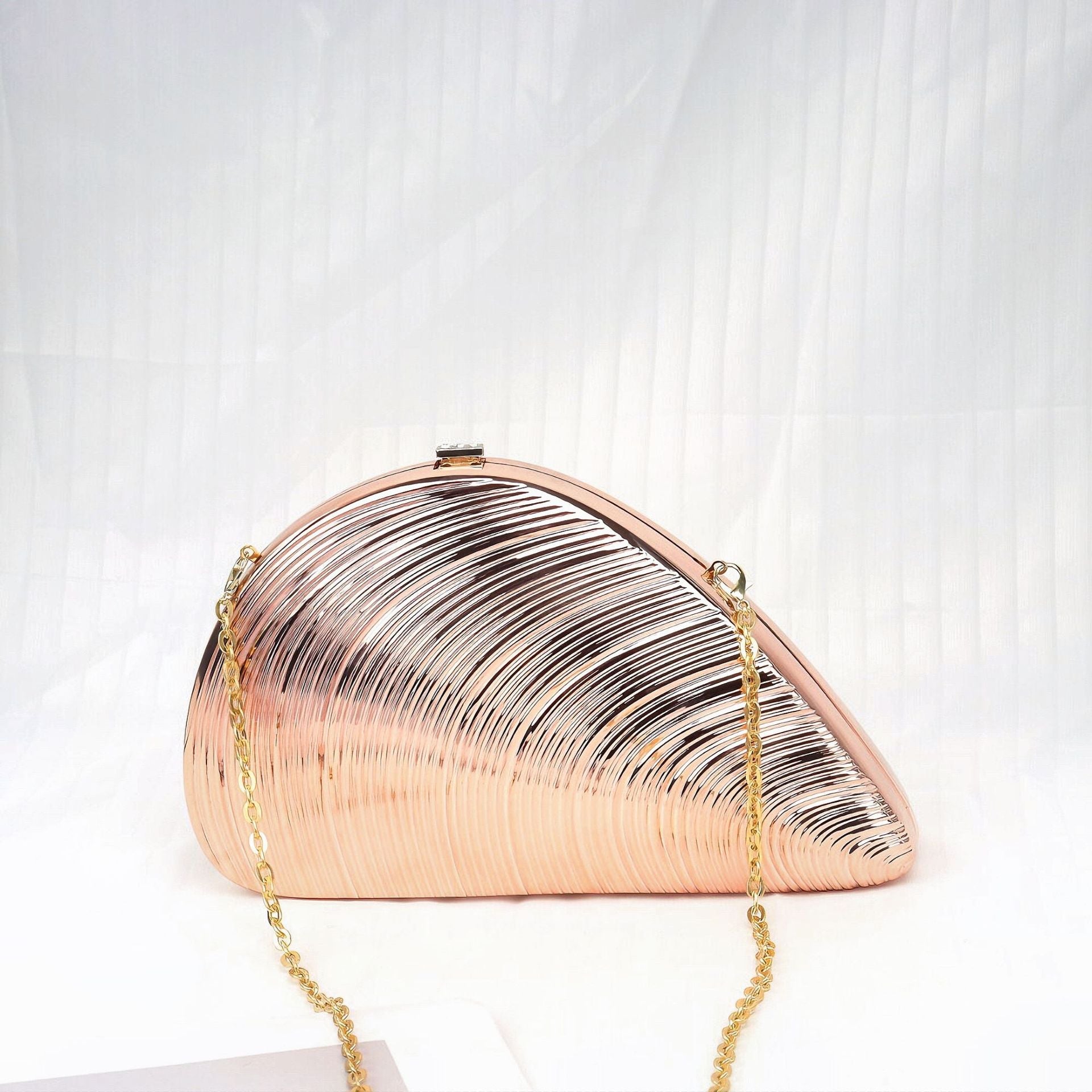 Gold Neocrylic Dinner Bag Shell Dinner Bag Crossbody Chain Shinny evening Clutch Purse Party, Prom Bag, Party Purse, Prom Bags Clutch, - SJB-DIAMOND ELITES