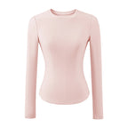 Hourglass Waist Long Sleeve T-Shirt beige