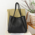 Elegant Large Capacity Tote Bag for Females - Retro Soft PU Shoulder Bucket Bag, Textured Hobo Bag 2 in 1