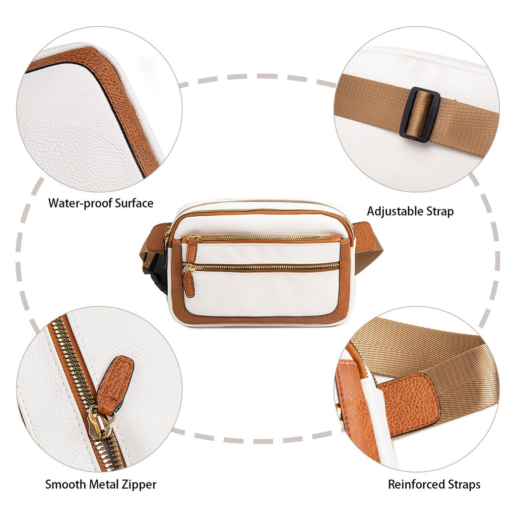 Multifunctional Fashion Fanny Pack – Adjustable Shoulder Strap Travel Breast Bag in Vegan Leather, Ideal Chest Purse for Holiday Sports and Running, Stylish Crossbody Waist Bag for Women - SJB-DIAMOND ELITES