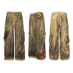 Waste Soil Wind Tie-dyed Old Dirty Cargo Jeans Men Lootquake LLC