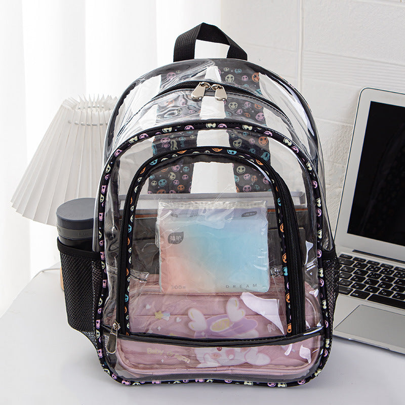 PVC transparent backpack, travel goods multi-layer storage waterproof backpack purse, Transparent backpack purse - SJB-DIAMOND ELITES