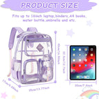 Durable PVC Transparent Backpack – Clear Backpack Bag for Stadium Events & Outdoor Fitness Purse