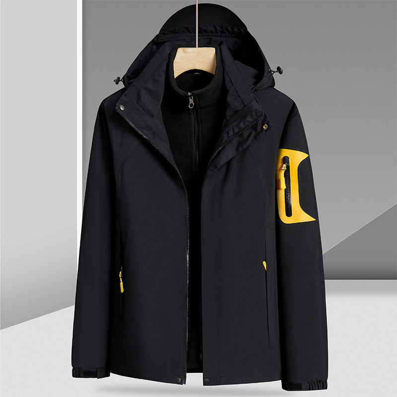 Three-in-one Removable Liner With Velvet Thickening Windproof Waterproof Jacket Pi-Mart
