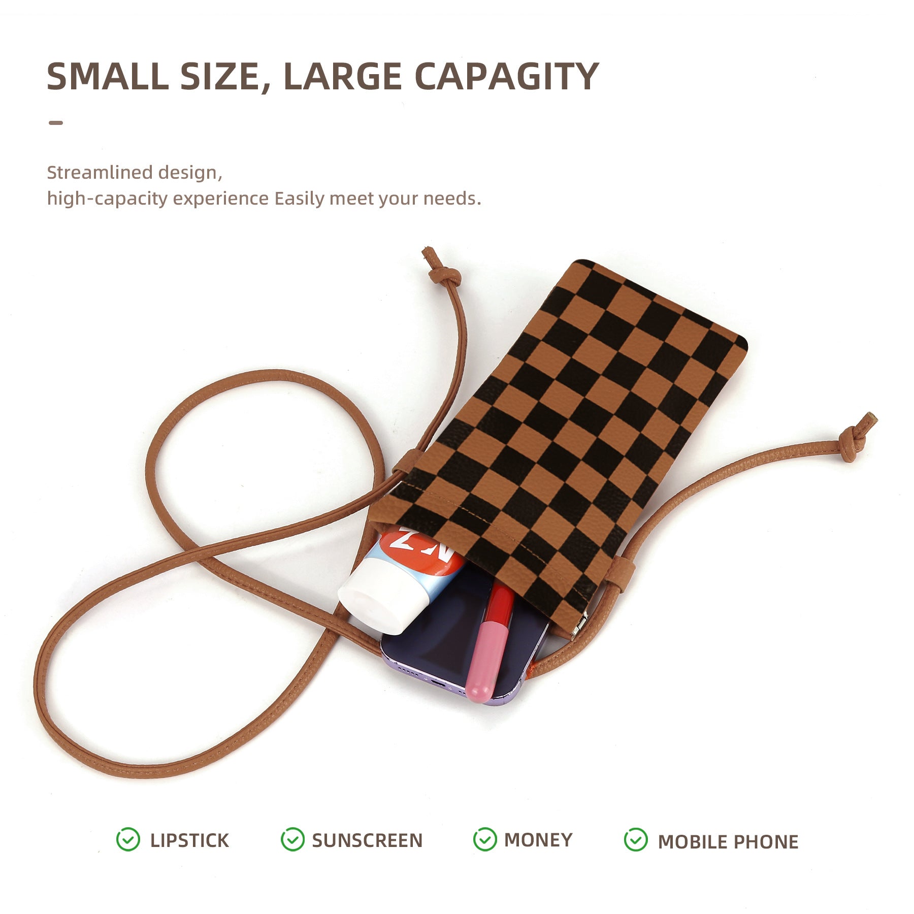 Leather mobile phone bag, mini bag, small satchel for mobile phone, phone purse crossbody - SJB-DIAMOND ELITES
