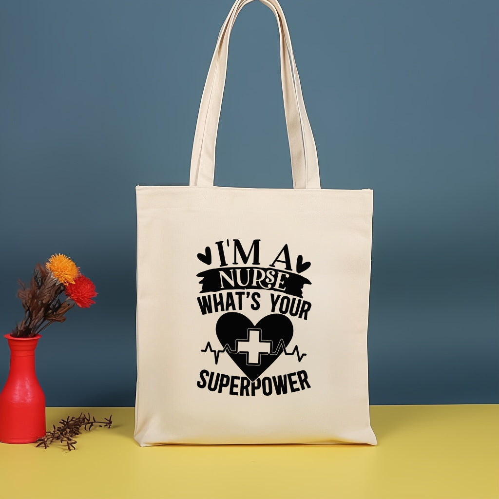 Canvas printed shoulder bag, fashionable and lightweight shopping bag, large-capacity cotton bag 2pcs hobo. - SJB-DIAMOND ELITES
