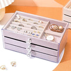 Multi-layer anti-oxidation jewelry box, earrings necklace bracelet jewelry storage box large capacity - SJB-DIAMOND ELITES