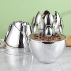 24 Pieces Stainless Steel Knife Fork And Spoon Western Dinner Set Ornaments Pi-Mart