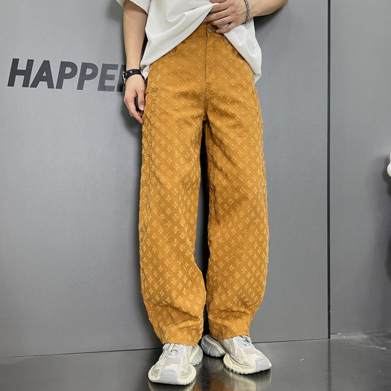 Loose Straight Washed Denim Large Pocket Pants Trendy Lootquake LLC