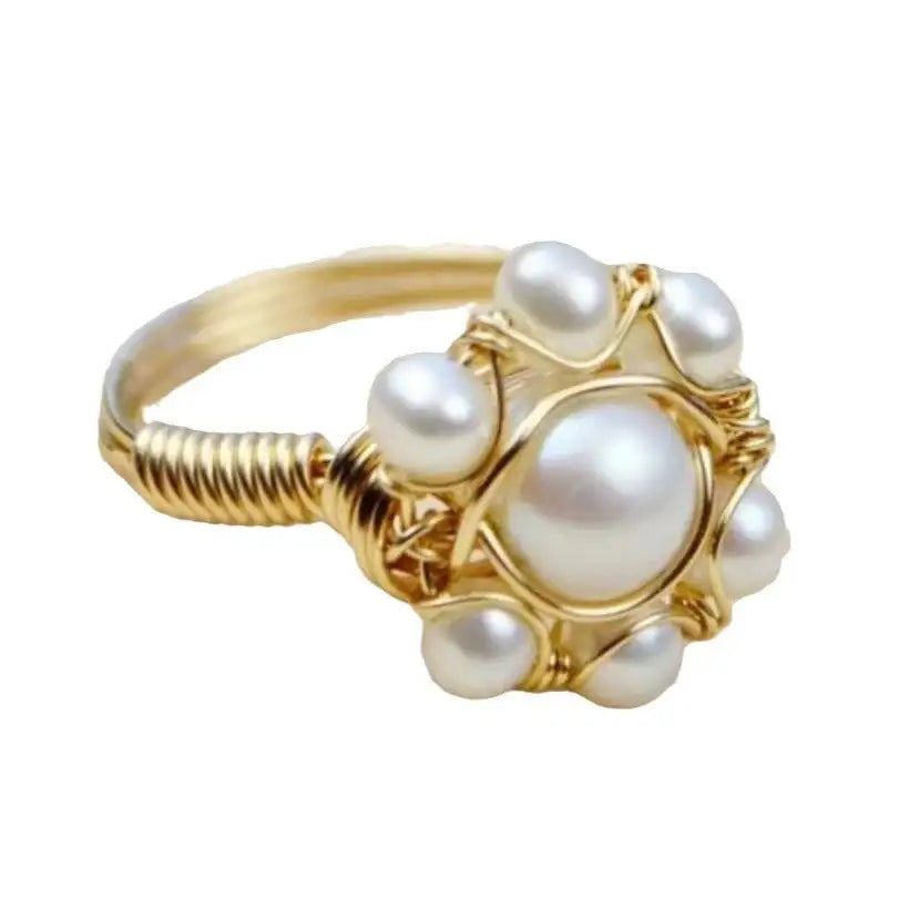 Entry Lux Inlaid Pearl Exquisite Ring Lootquake LLC