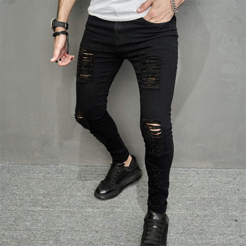 Men's Leisure Ripped Denim Feet Personality Trendy Jeans Lootquake LLC