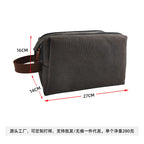 Large Capacity Men's Canvas Wash Bag – Durable Razor Storage & Cosmetic Bag with Ample Space for Travel Essentials - SJB-DIAMOND ELITES