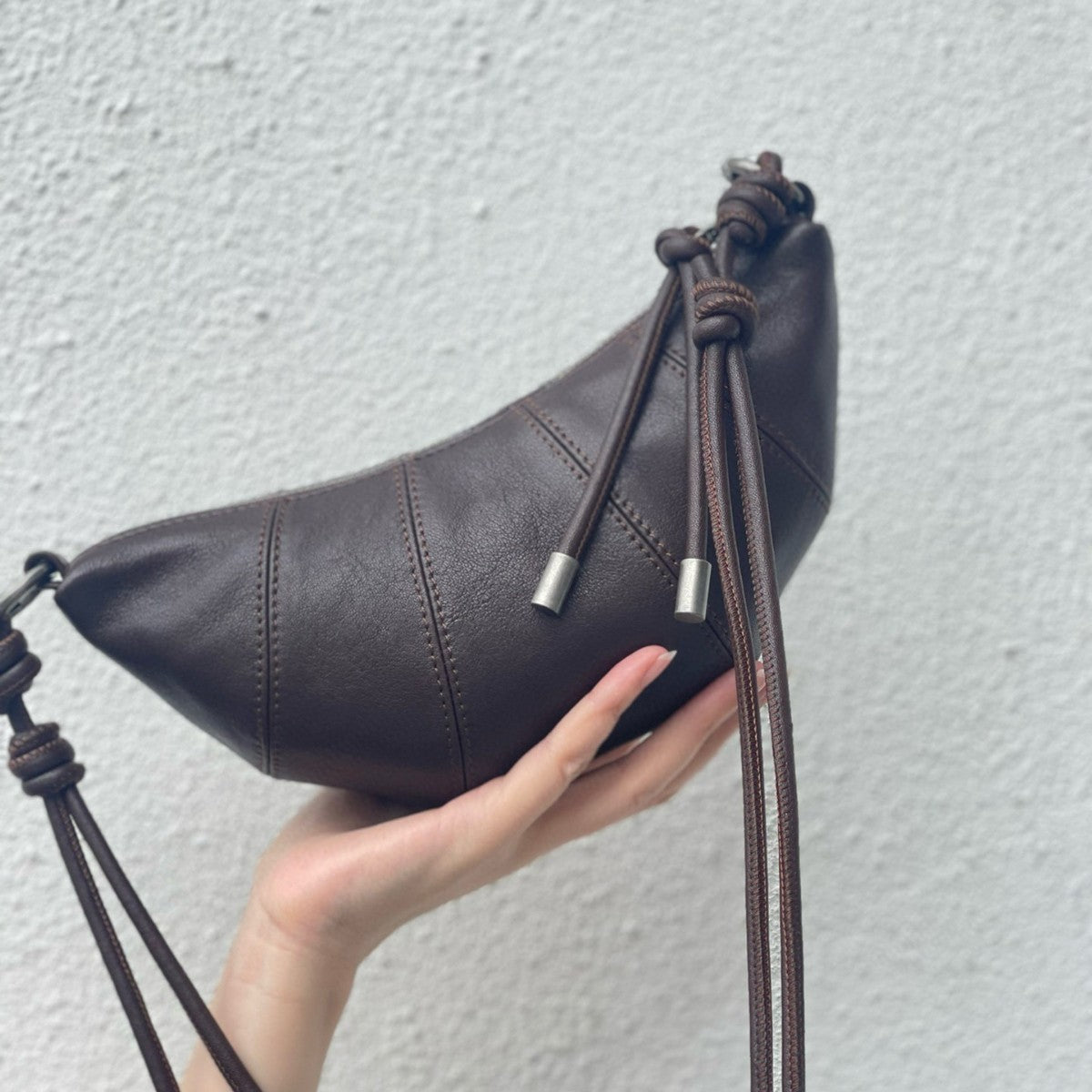 Genuine leather sheepskin croissant, moon bag, shoulder crossbody bag, dumpling bag, soft leather women's leisure bag, - SJB-DIAMOND ELITES