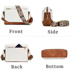 Quilted embroidered grid color matching small women crossbody bag, simple small square bag, shoulder messenger bag - SJB-DIAMOND ELITES