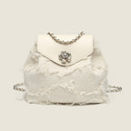 Backpack purse for women, design fashion casual chain backpack, small shoulder backpack