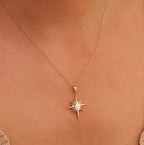 Stainless Steel Natural Opal Vintage Necklace Pi-Mart