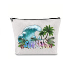 Linen printed cosmetic bag, cosmetic lipstick storage bag, small simple zipper evening clutch bag, - SJB-DIAMOND ELITES