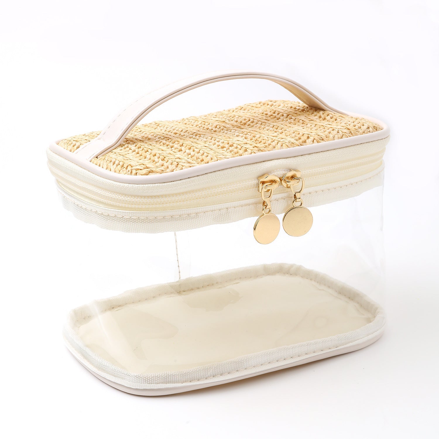 Large capacity PVC straw makeup bag for women,Portable travel toiletry bags, cosmetics portable storage bags, lightweight makeup bags, - SJB-DIAMOND ELITES