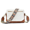 Quilted embroidered grid color matching small women crossbody bag, simple small square bag, shoulder messenger bag - SJB-DIAMOND ELITES