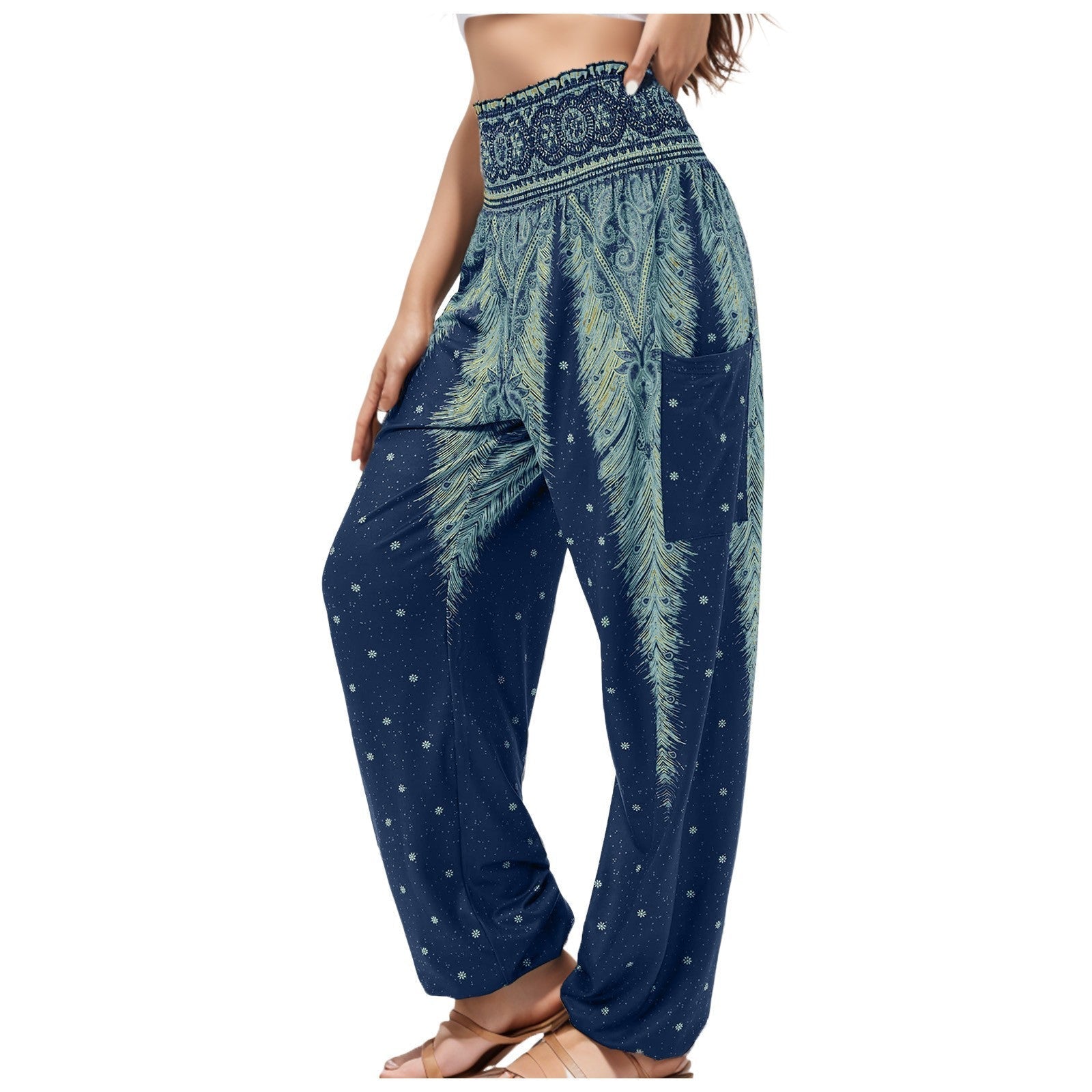 Women's Striped Digital Floral Print Casual Jumpsuit Lootquake LLC