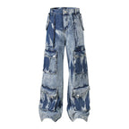 Washed Multi-pocket Design Straight Men's Jeans Lootquake LLC