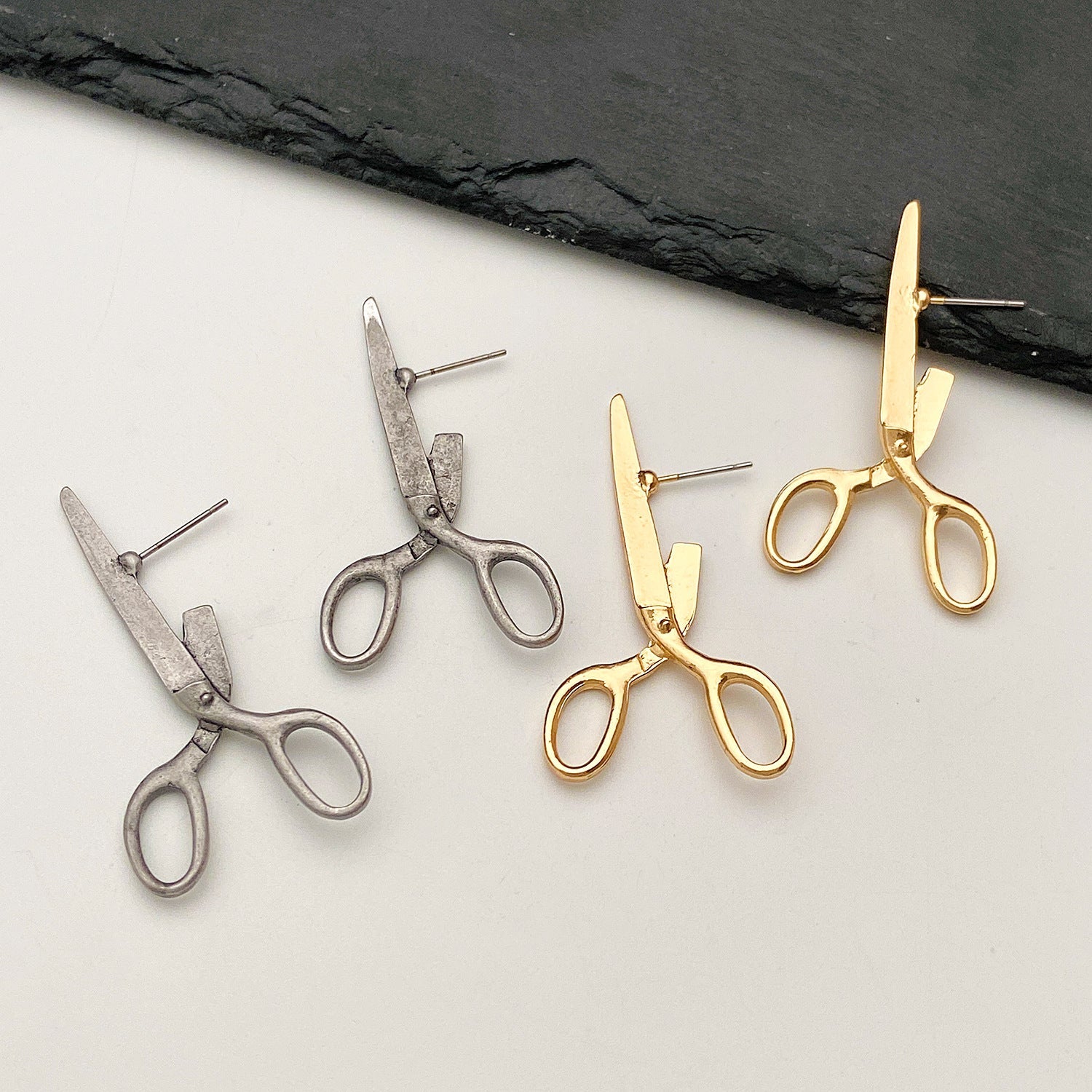 Creative Fashion Jewelry Retro Scissors Ear Studs Female Niche Pi-Mart